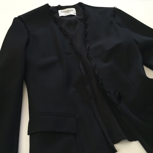 Runway Ribbon YSL Evening Blazer w Shoulder Detail - Picture 1 of 4